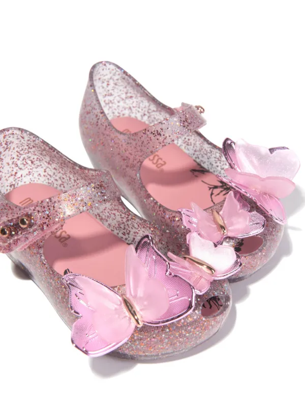 Mini Melissa Ultragirl Butterfly Jelly Ballerinas | Pink