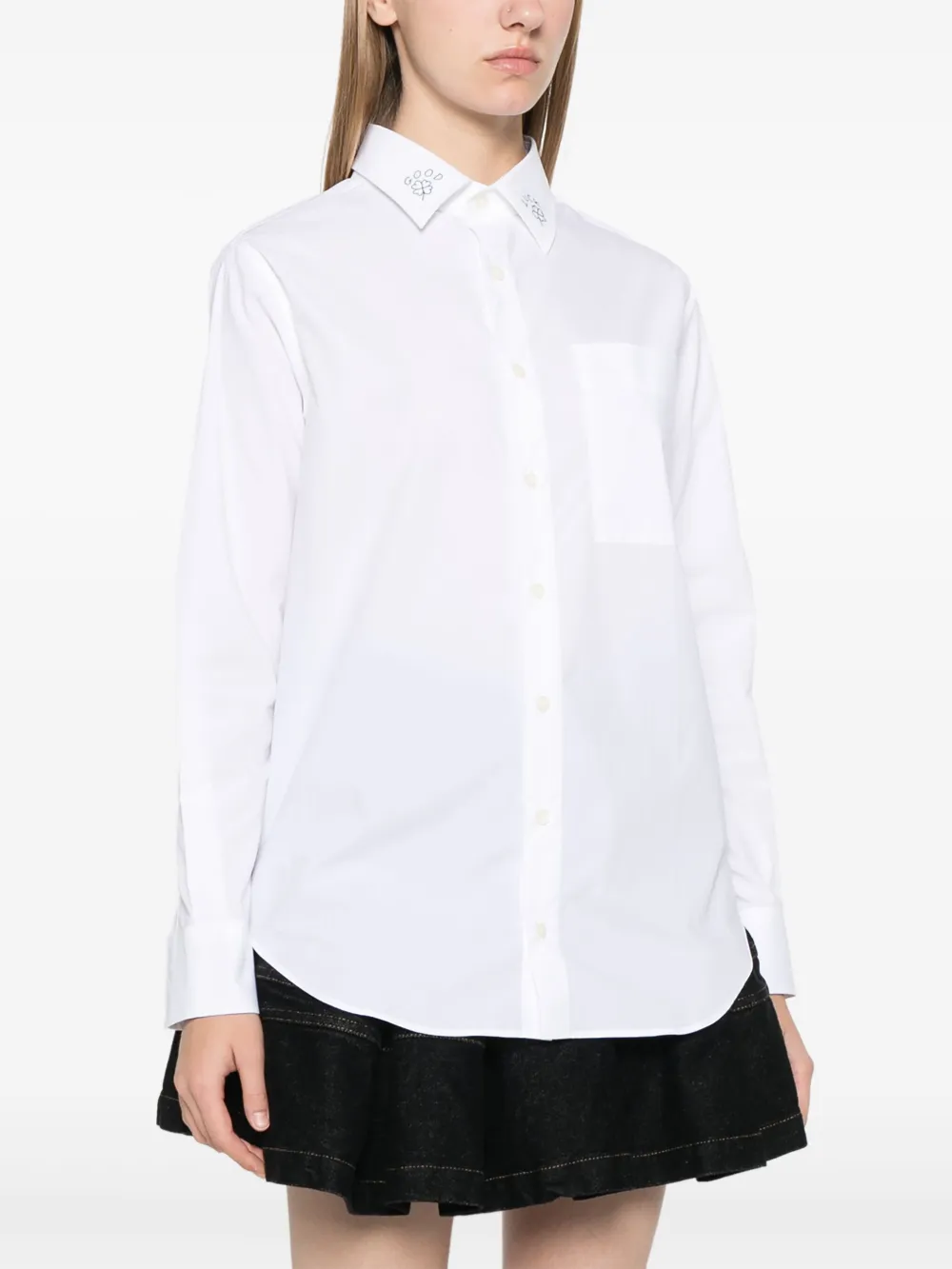 Maison Labiche Good Luck blouse Wit