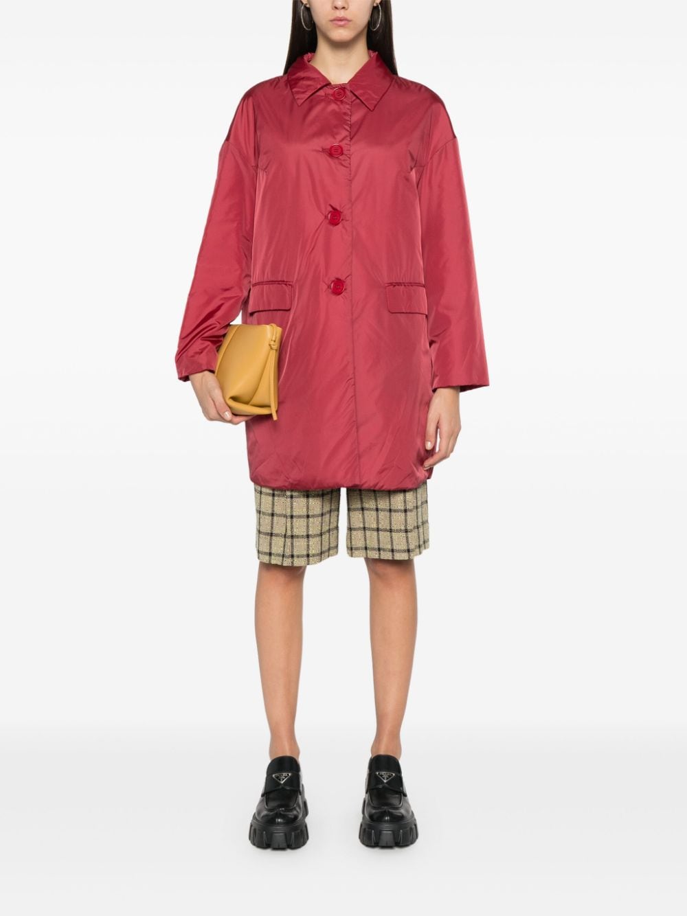 Shop Aspesi Padded Parka Coat In Red