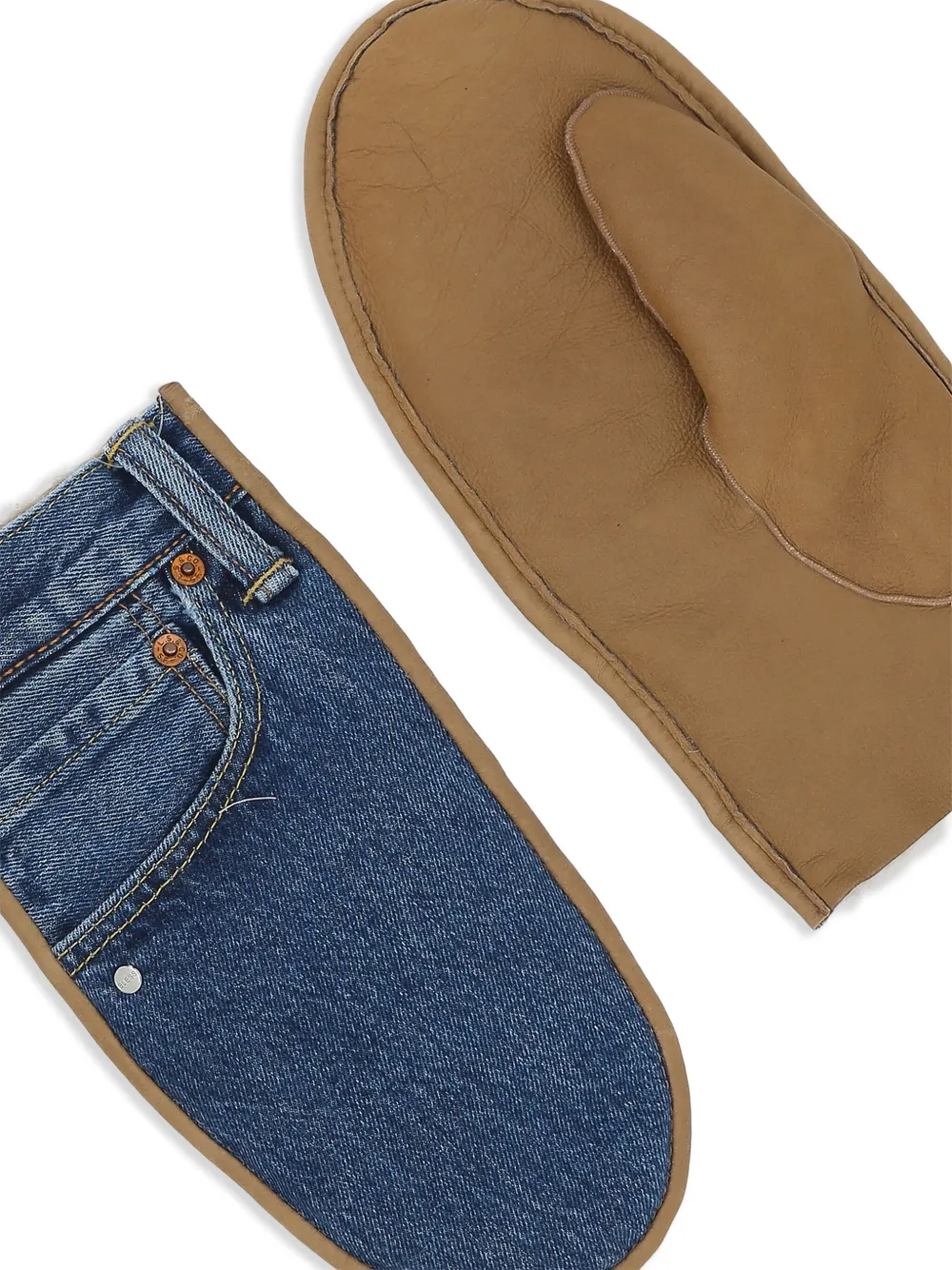 Bless Handschoenen met vlakken Blauw