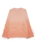 Elie Saab feather embellished knit sweater - Pink
