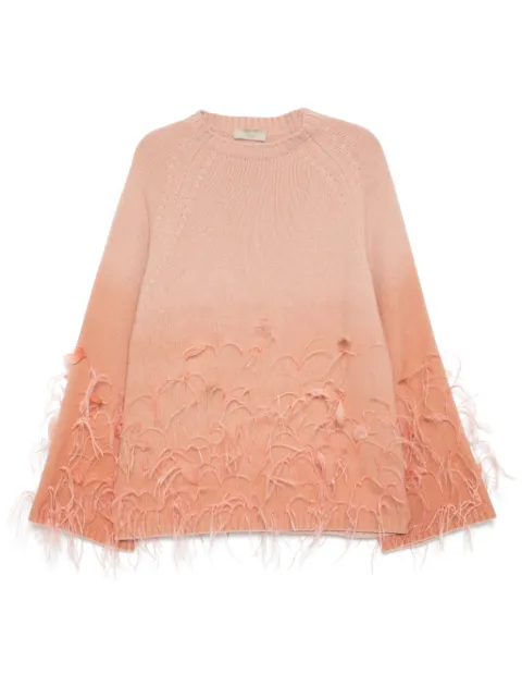 Elie Saab feather embellished knit sweater