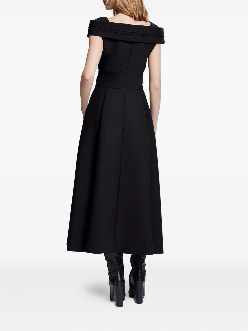 Elie Saab Zip-detail Midi Dress In Black