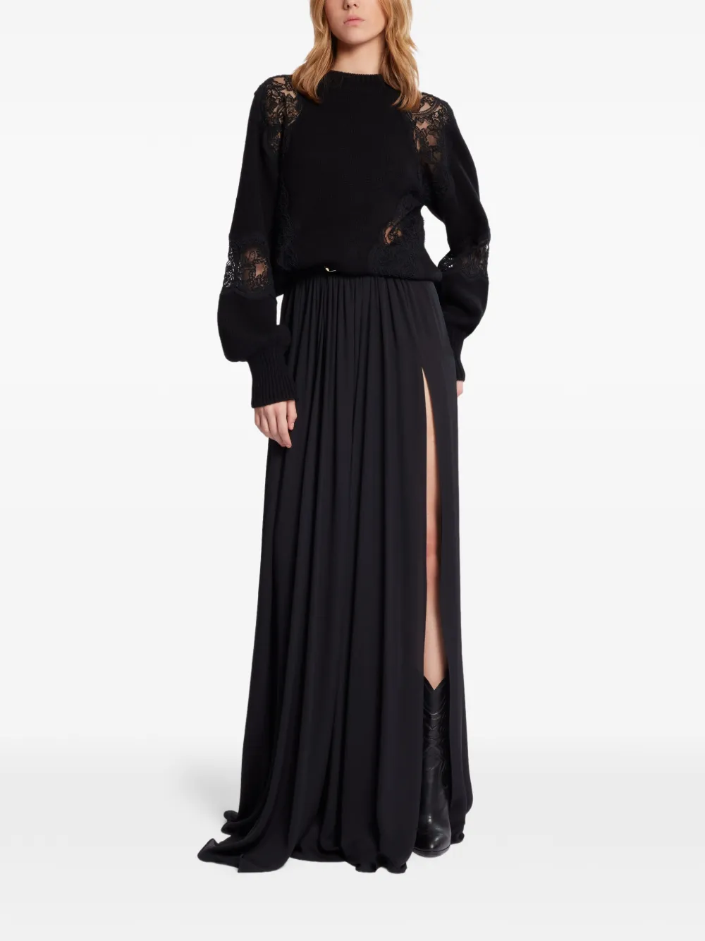  Elie Saab Lace-panel Sweater - Black 