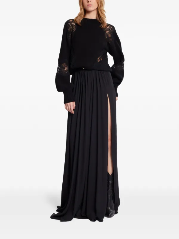 sachin and babi light blue dress Elie Saab lace-panel Sweater | Black