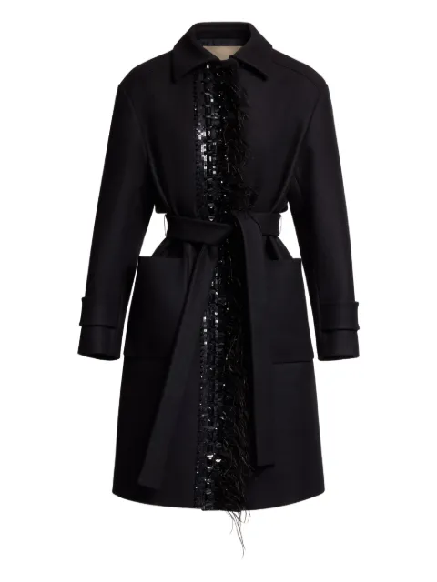 Elie Saab feather-embellished coat