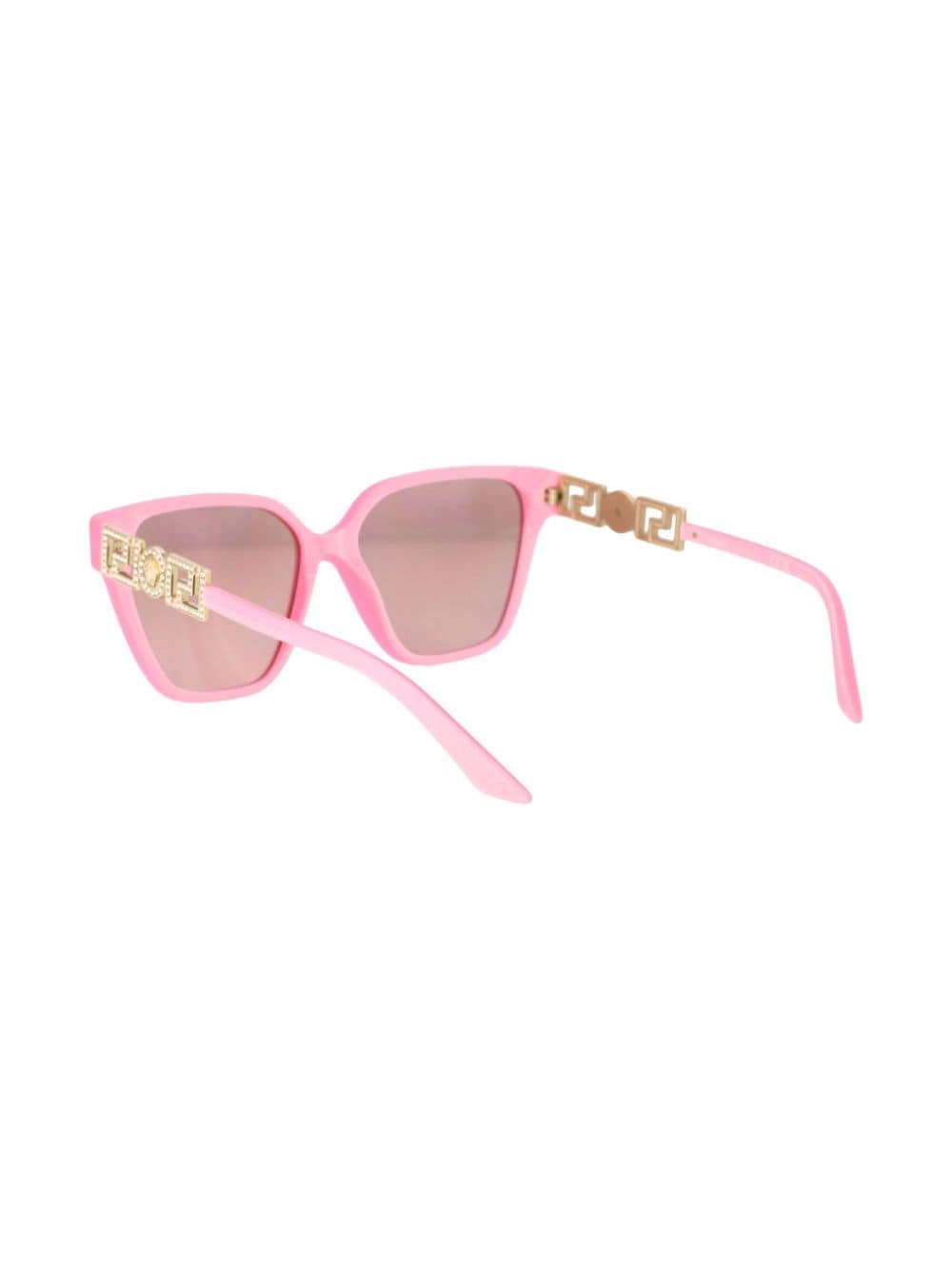 Shop Versace Greca Sunglasses In Pink