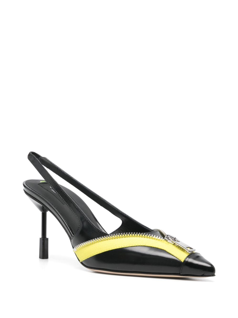 Shop Msgm 90mm Decorative-zip Pumps In Black