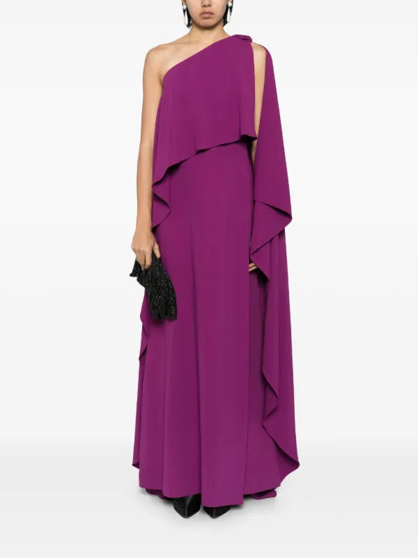 fitted lace wedding dress Purple Asymmetrical One Sleeve Bandage Dress – Marcy Boutique main image 0