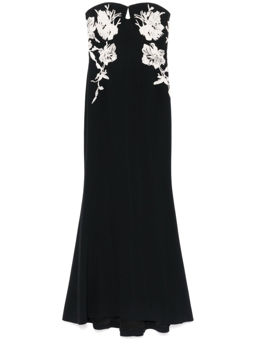 Elie Saab Strapless midi-jurk Zwart