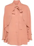 Elie Saab cape-effect silk shirt - Pink