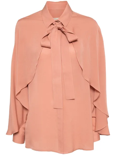 Elie Saab cape-effect silk shirt