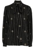 Elie Saab metallic pinstripe shirt - Black