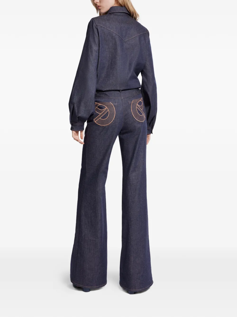  Elie Saab Vaqueros Bordados - Azul 