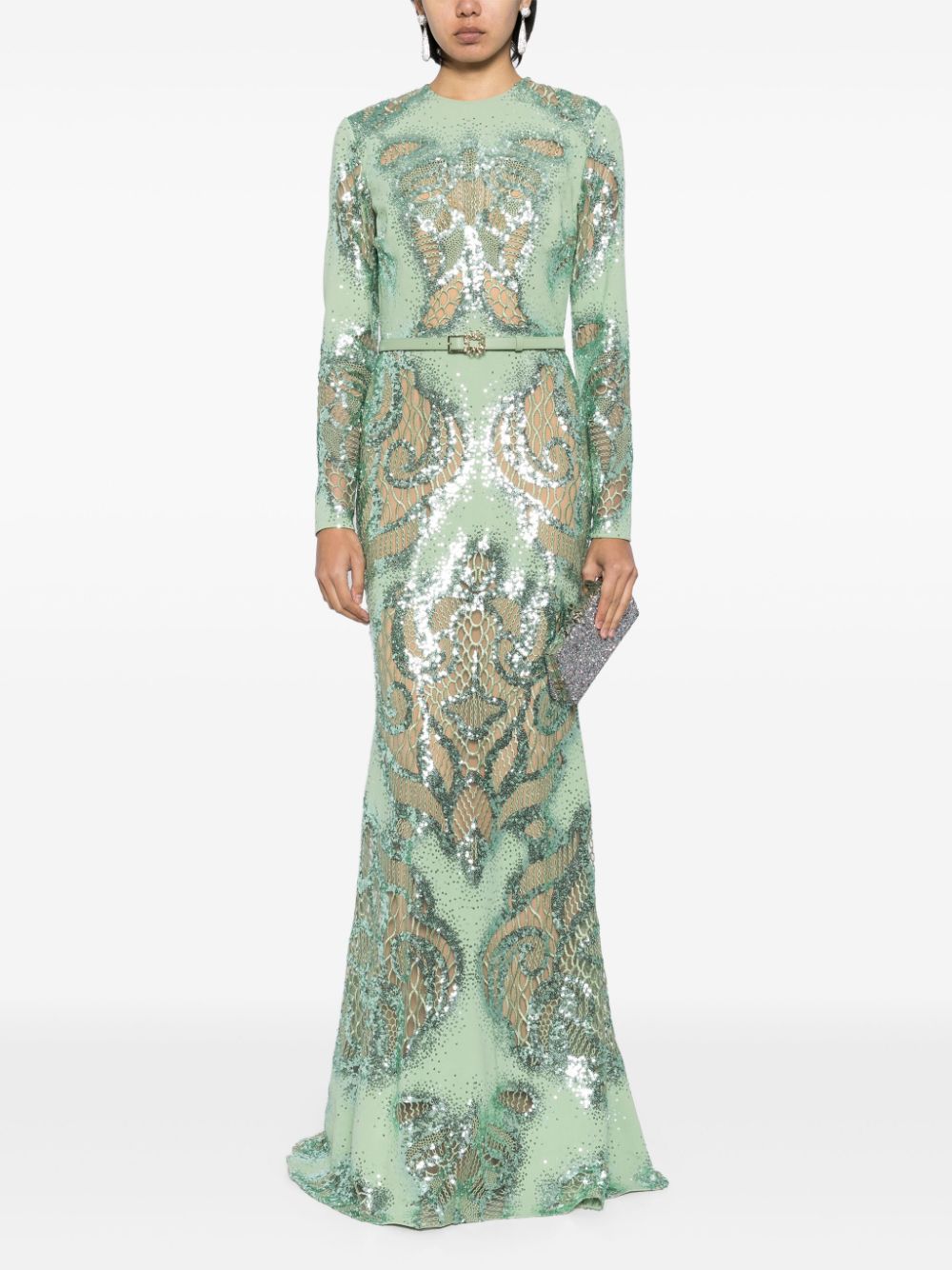 Shop Elie Saab Sirena Dress In Green