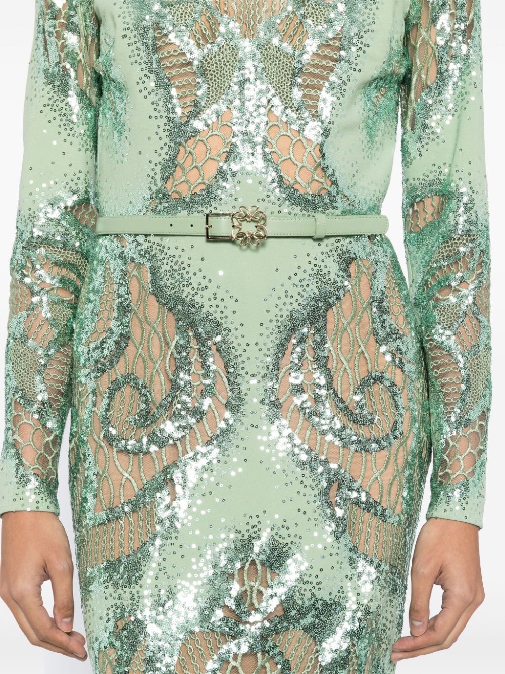 Shop Elie Saab Sirena Dress In Green