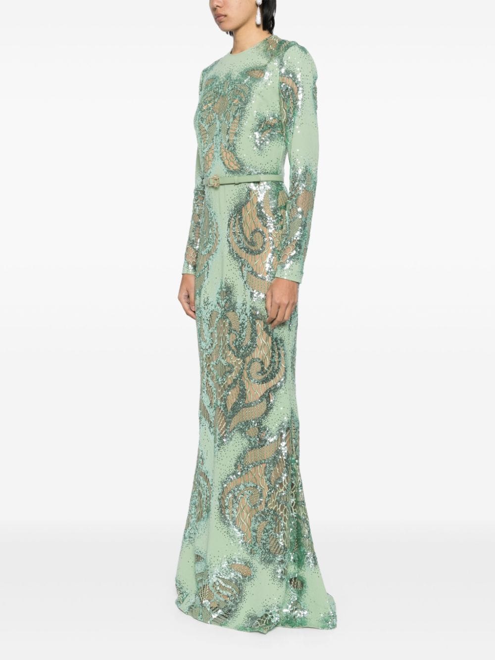 Shop Elie Saab Sirena Dress In Green