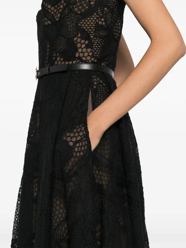 Elie Saab Embroidered Tulle Dress | Black | FARFETCH