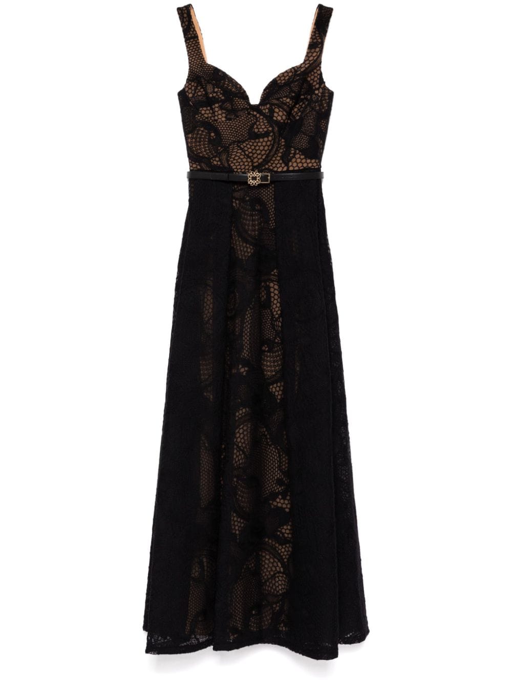 Shop Elie Saab Embroidered Tulle Dress In Black