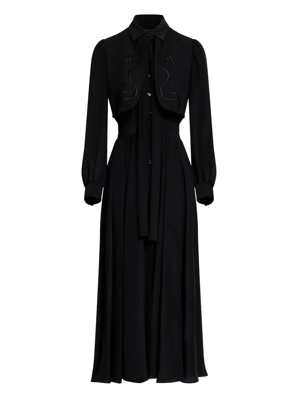 Elie Saab embroidered maxi dress - ブラック Elie Saab embroidered maxi dress - ブラック