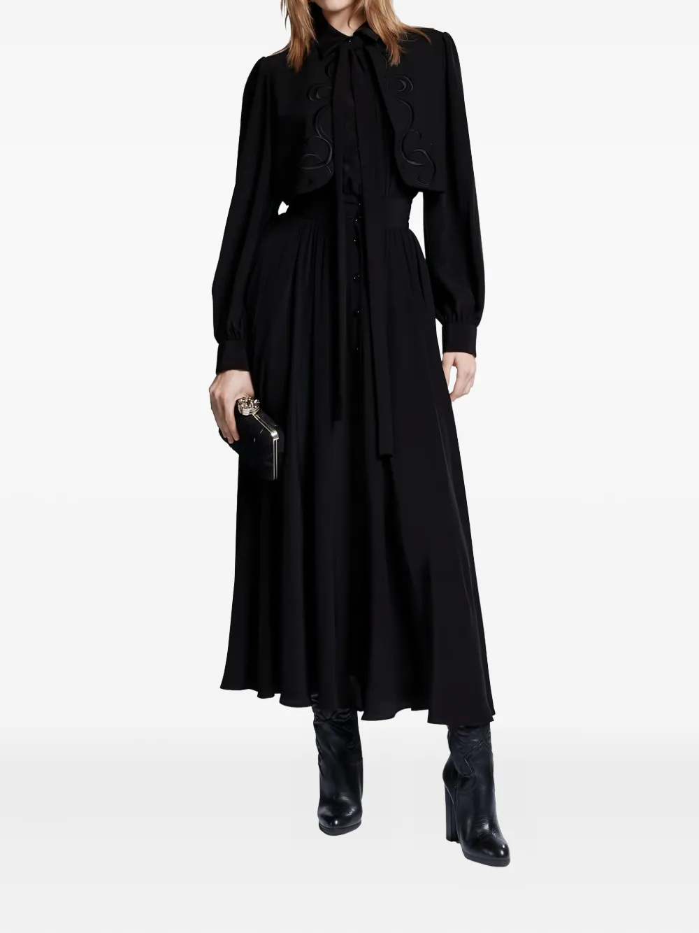 Elie Saab embroidered maxi dress - Zwart