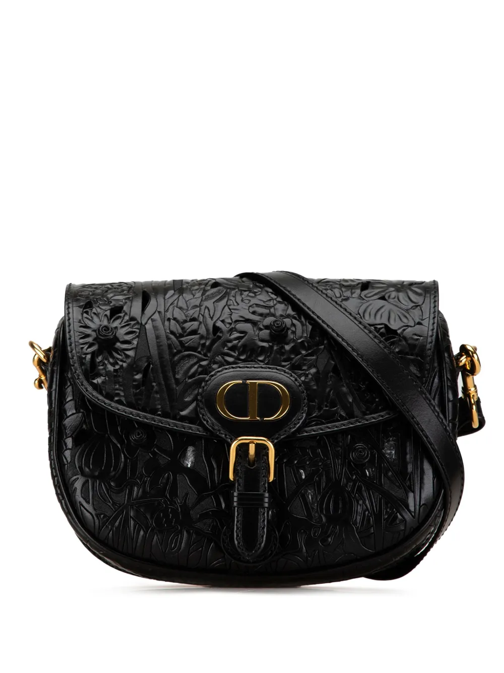 Christian Dior Pre-Owned 2020 Medium Floral Applique Bobby crossbody bag – Black