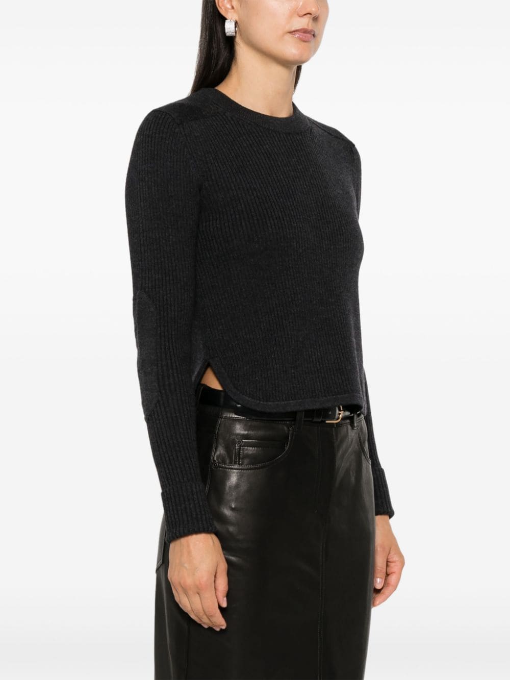 Shop Marant Etoile Patch Sweater In Grey