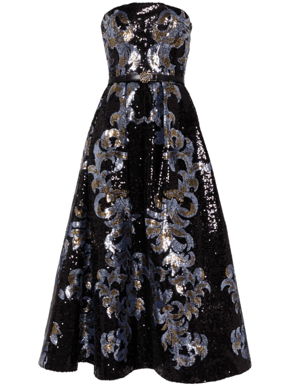 Elie Saab Midi-jurk met pailletten Zwart