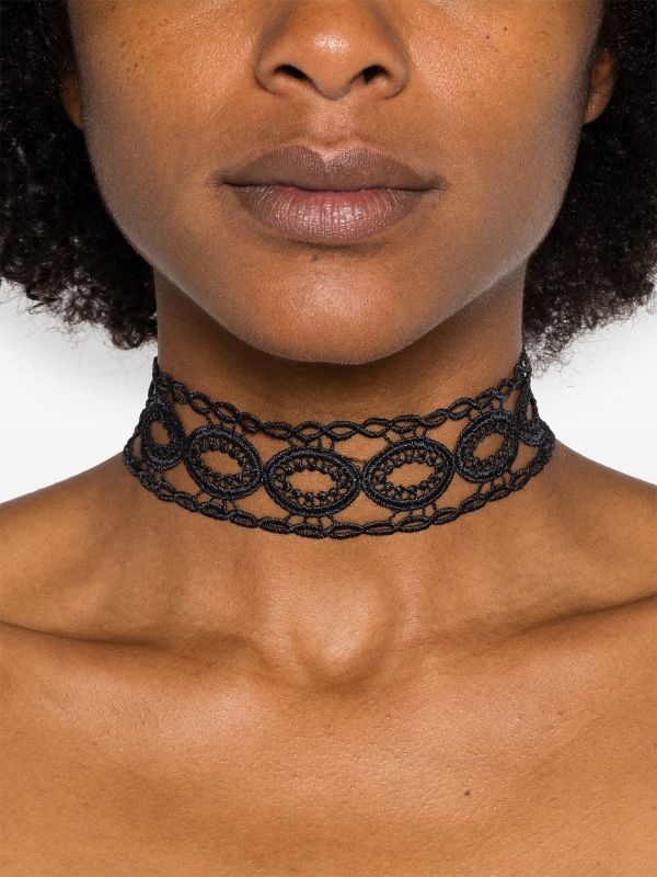 Manokhi Lace Choker Necklace | Black | FARFETCH AO