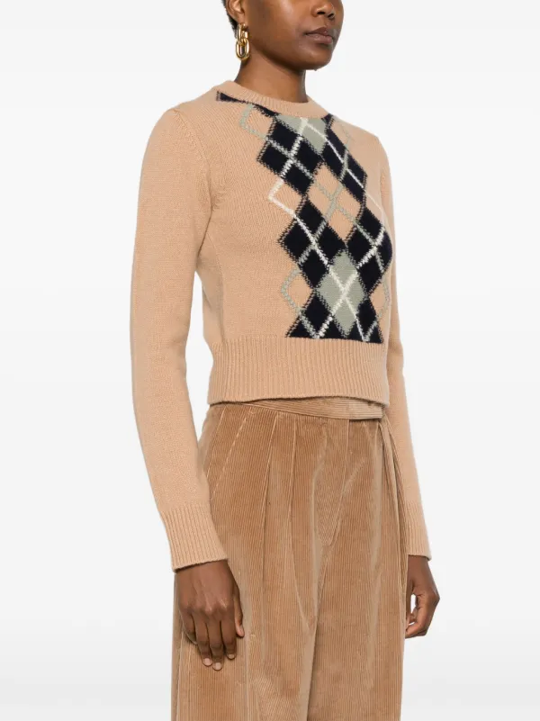 AMI Paris アーガイルニット セーター | ニュートラル | FARFETCH JP