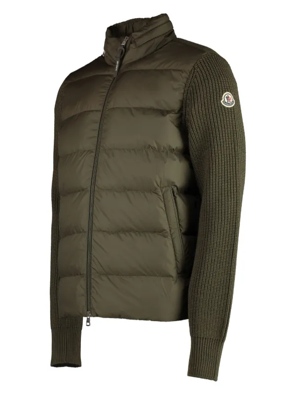 Moncler Padded zip up Jacket Green FARFETCH AE