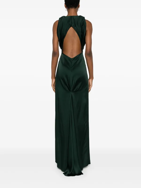 【Victoria Beckham】ニットVネック maxiドレス MANGO Mango x Victoria Beckham - Knitted Dress With Draped