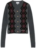 GANNI argyle-knit cardigan - Grey