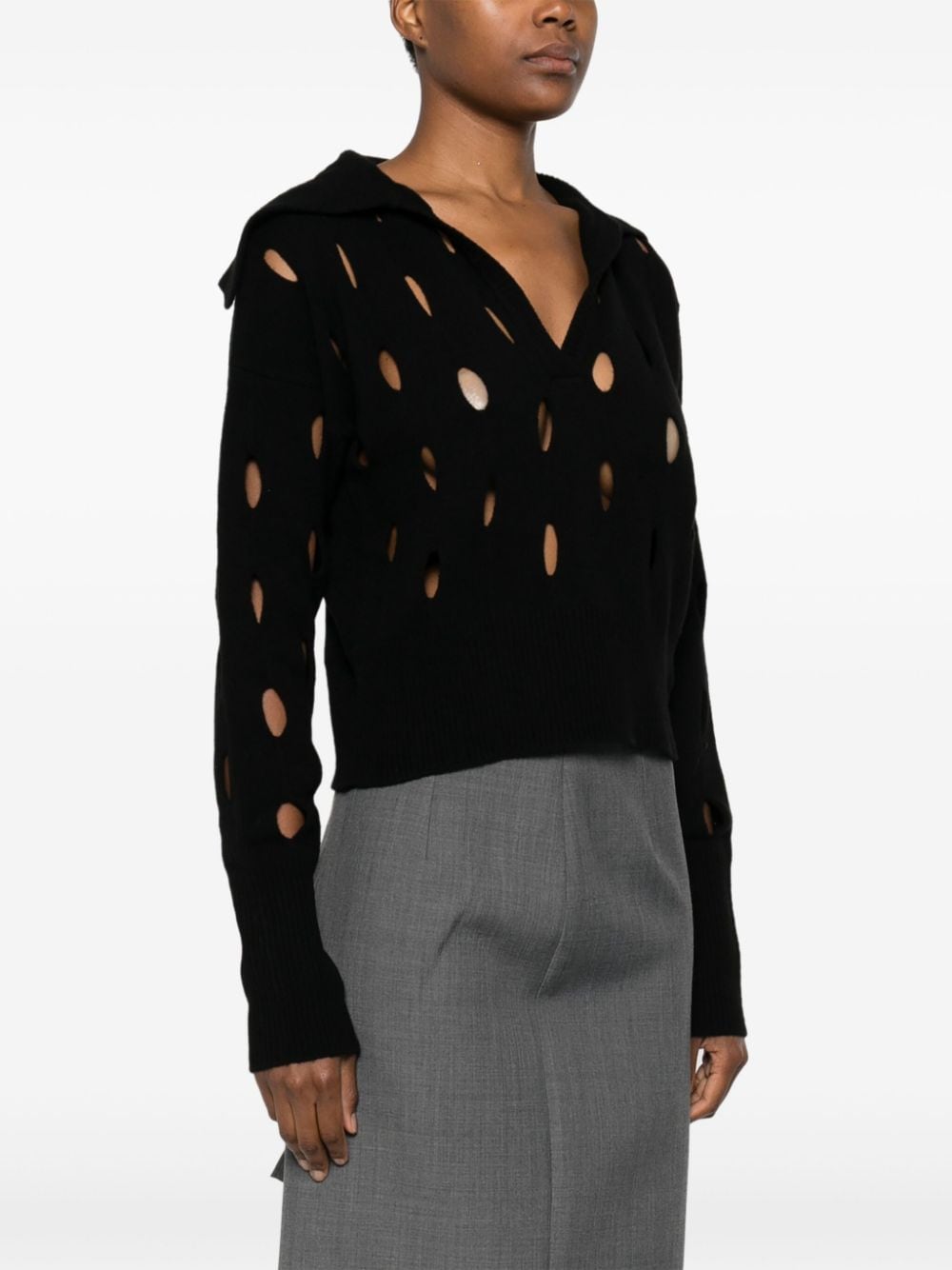 Shop Federica Tosi Cut-out Sweater In Black