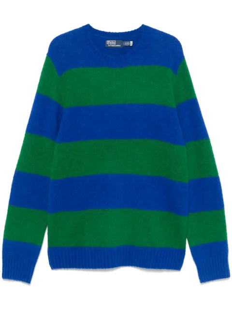 Ralph Lauren POLO by Ralph Lauren Striped Pattern Cotton Knit Sweater Women's M cotton white type Vintage Second Hand