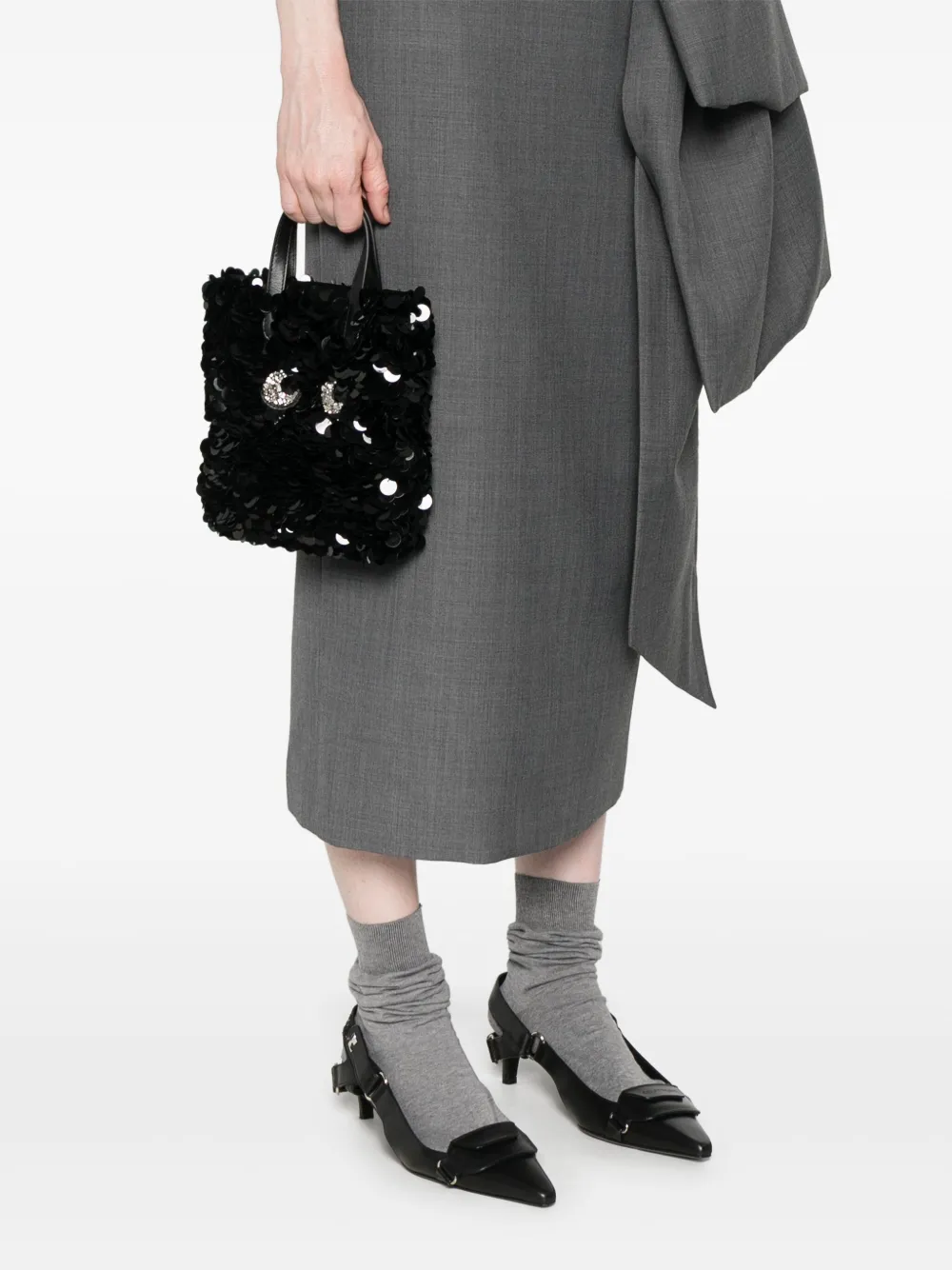 Anya Hindmarch Eyes kleine shopper - Zwart