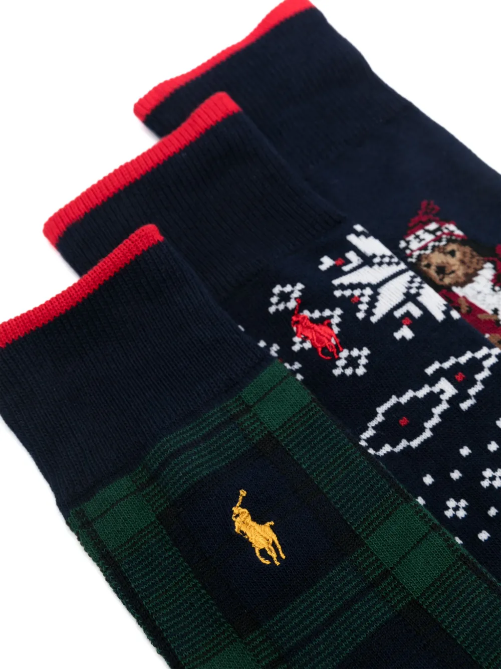 Polo Ralph Lauren Drie paar halfhoge sokken Blauw