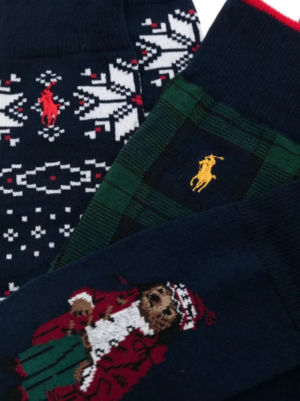 Polo Ralph Lauren Polo Bear Trousers Socks (pack Of three) | Blue