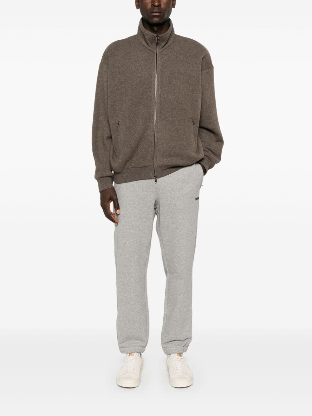 Zegna rubberised-logo track pants - Grijs