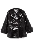 GANNI croc-embossed jacket - Black