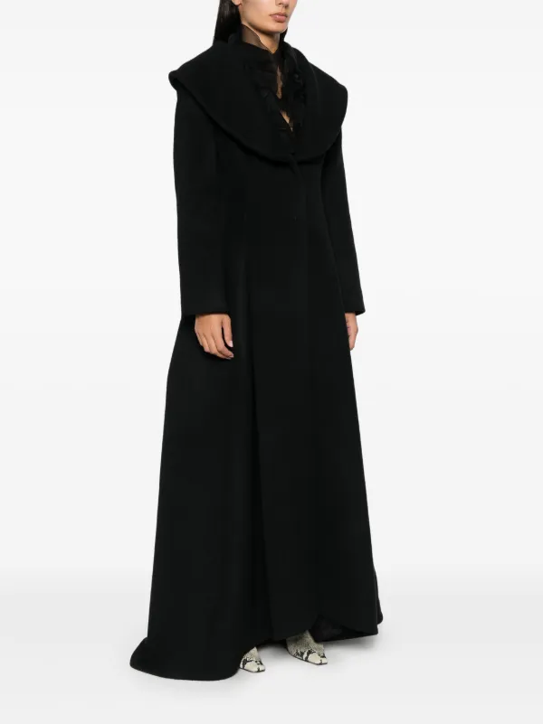 【A FERRETTI】ウールフェルト コート Alberta Ferretti フェルトコート | ブラック | FARFETCH JP