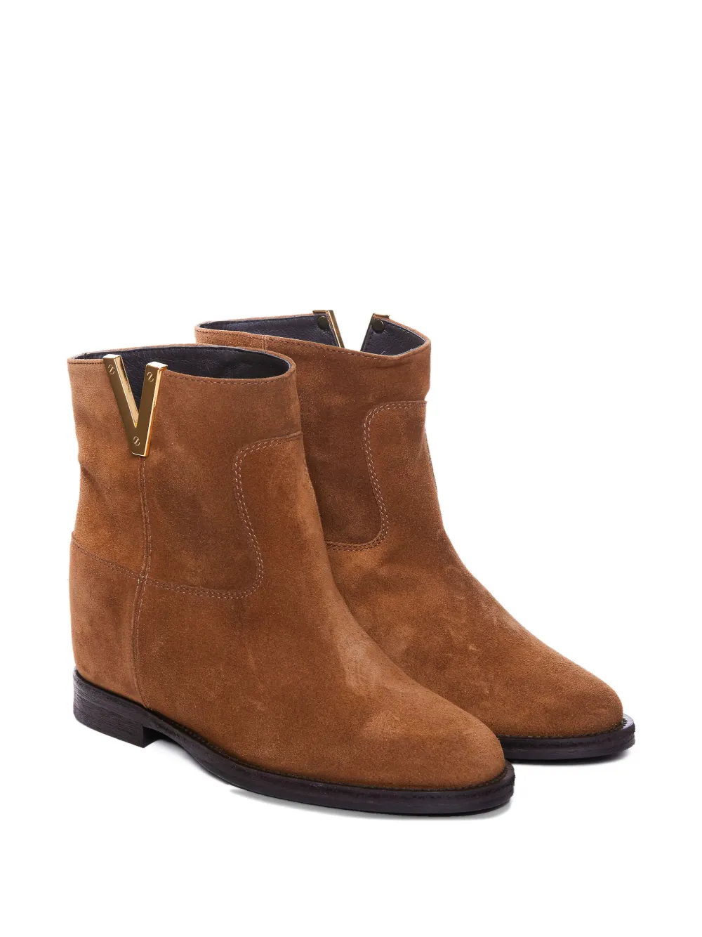 Via Roma 15 V-detail suede boots Brown