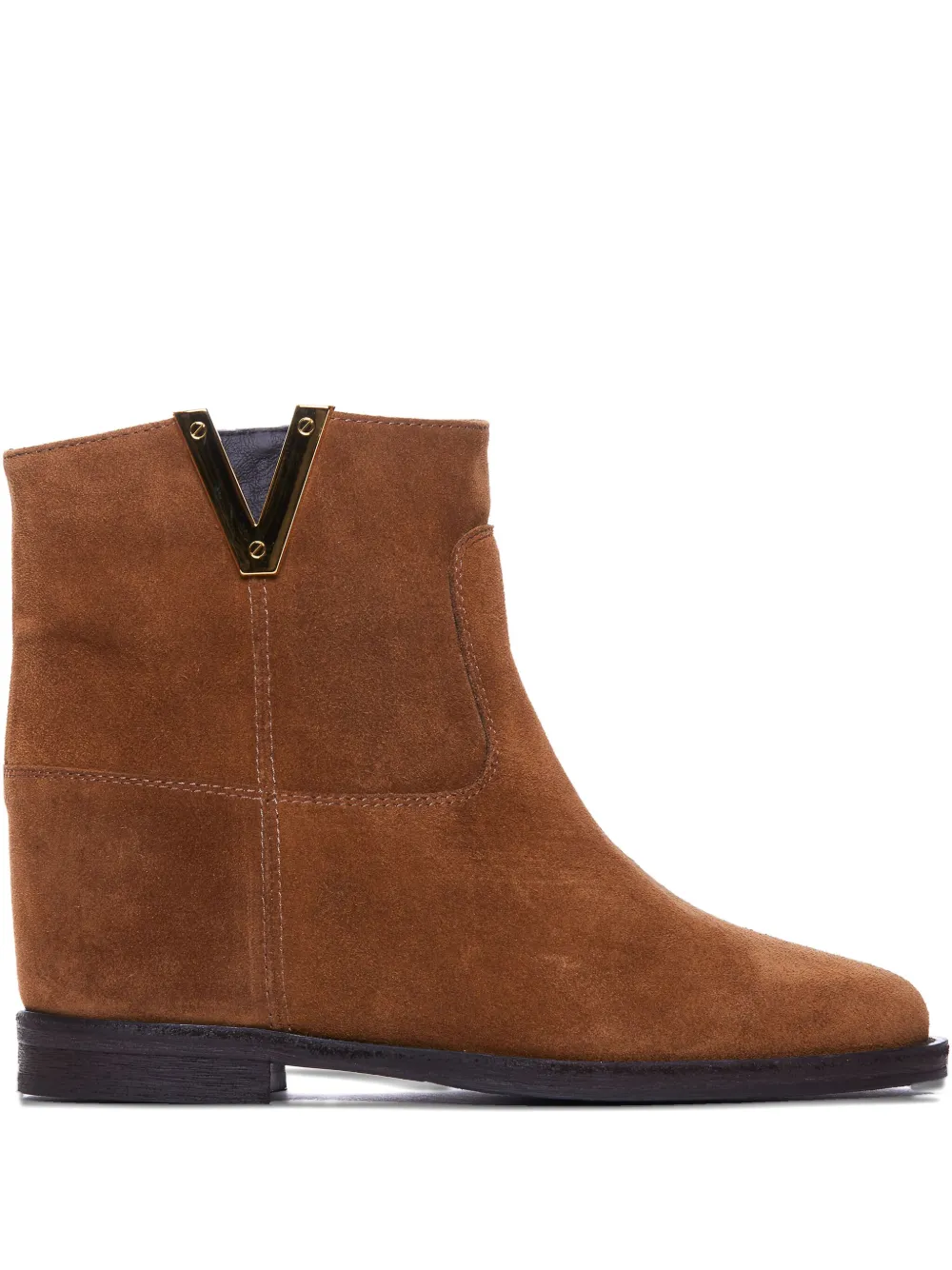 Via Roma 15 V-detail suede boots Brown