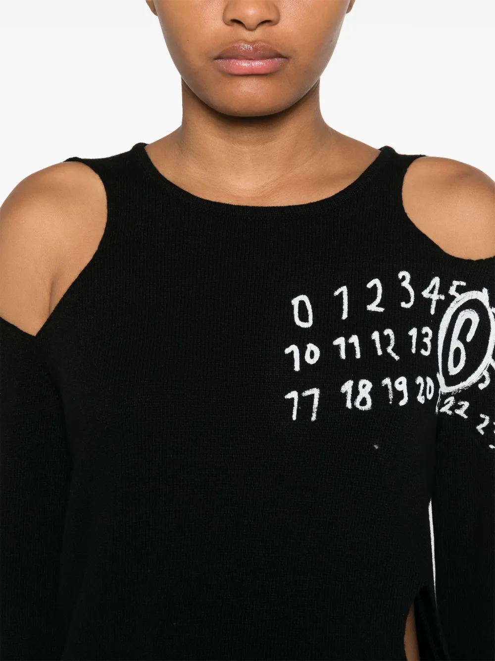MM6 Maison Margiela Trui met nummerprint Zwart