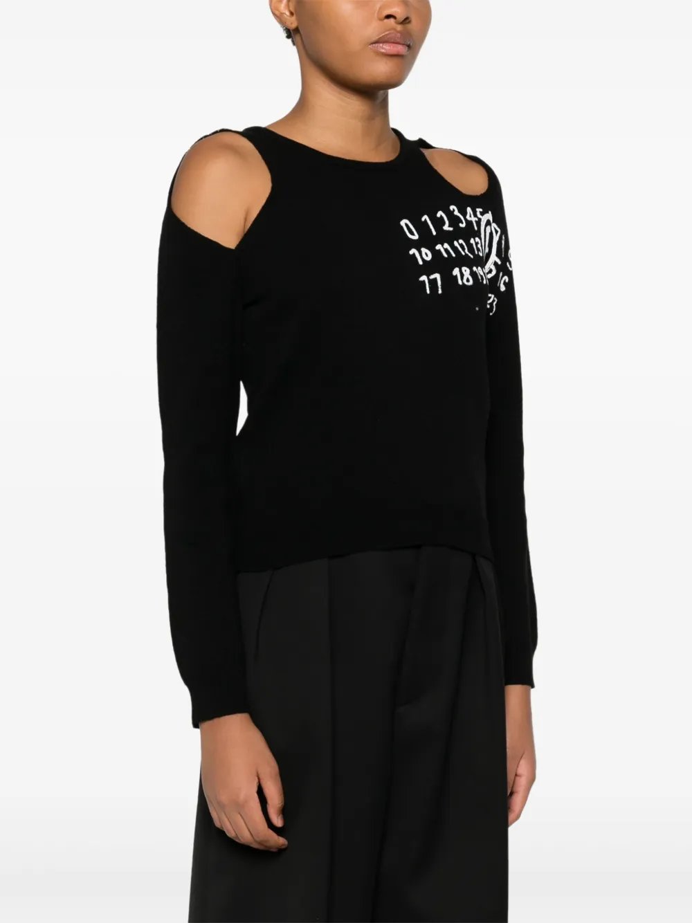 MM6 Maison Margiela Trui met nummerprint Zwart