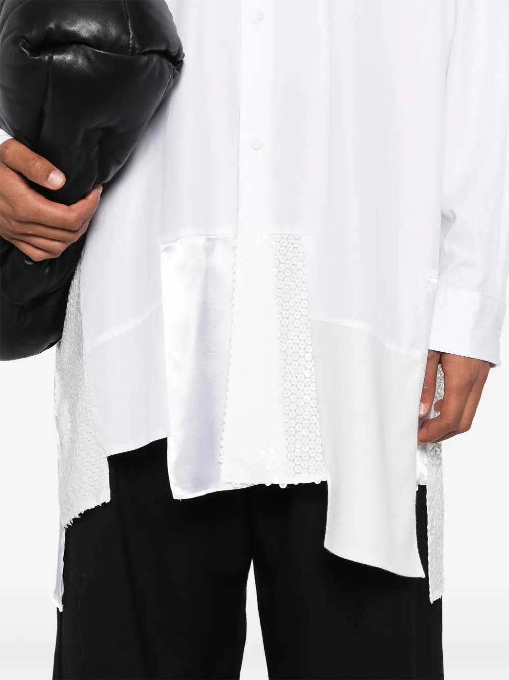 Comme des Garçons Homme Plus Overhemd met pailletten Wit