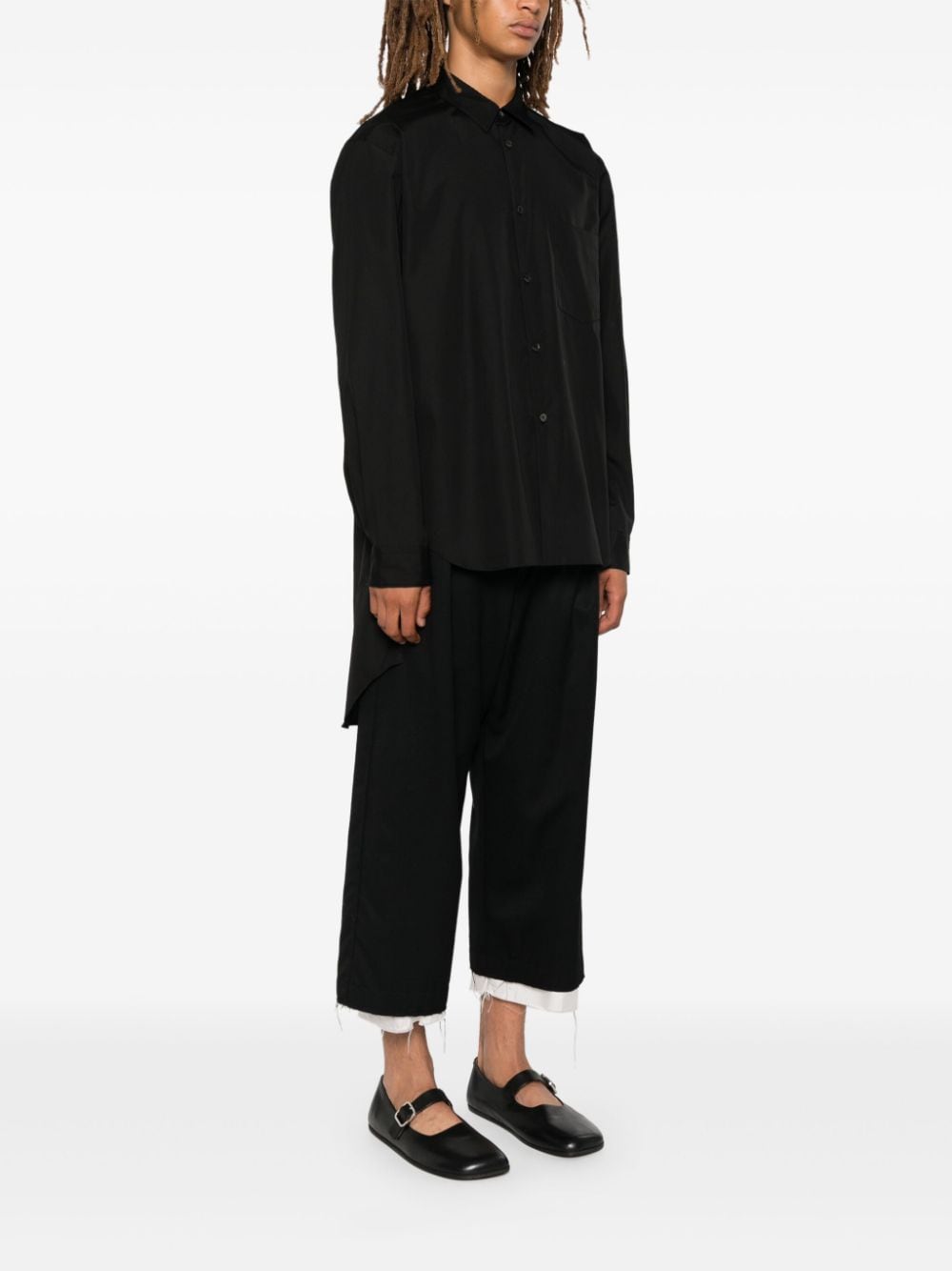 Shop Comme Des Garçons Homme Deux Cotton Shirt In Black