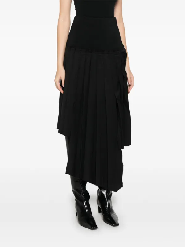 スカート ROHE FW25 PLEATED MIDI SKIRT (41632018 251) Rokh Pleated Midi Skirt | Black | FARFETCH