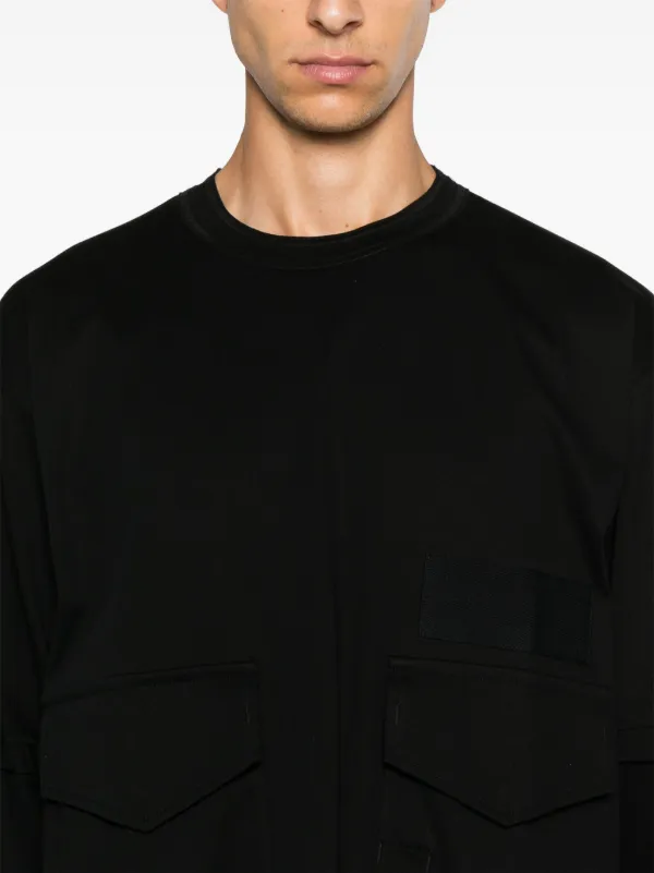 Sacai レイヤード シャツドレス | ブラック | FARFETCH JP