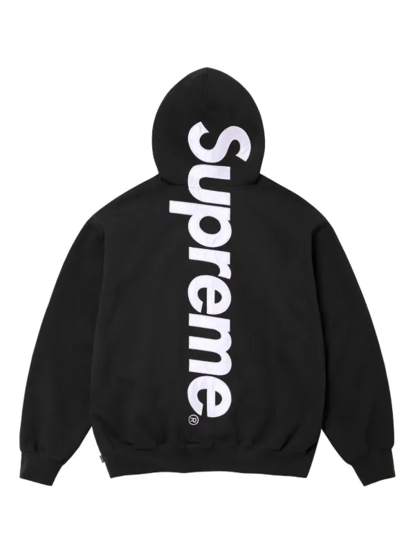 Supreme satin applique Black Hoodie Black FARFETCH UK